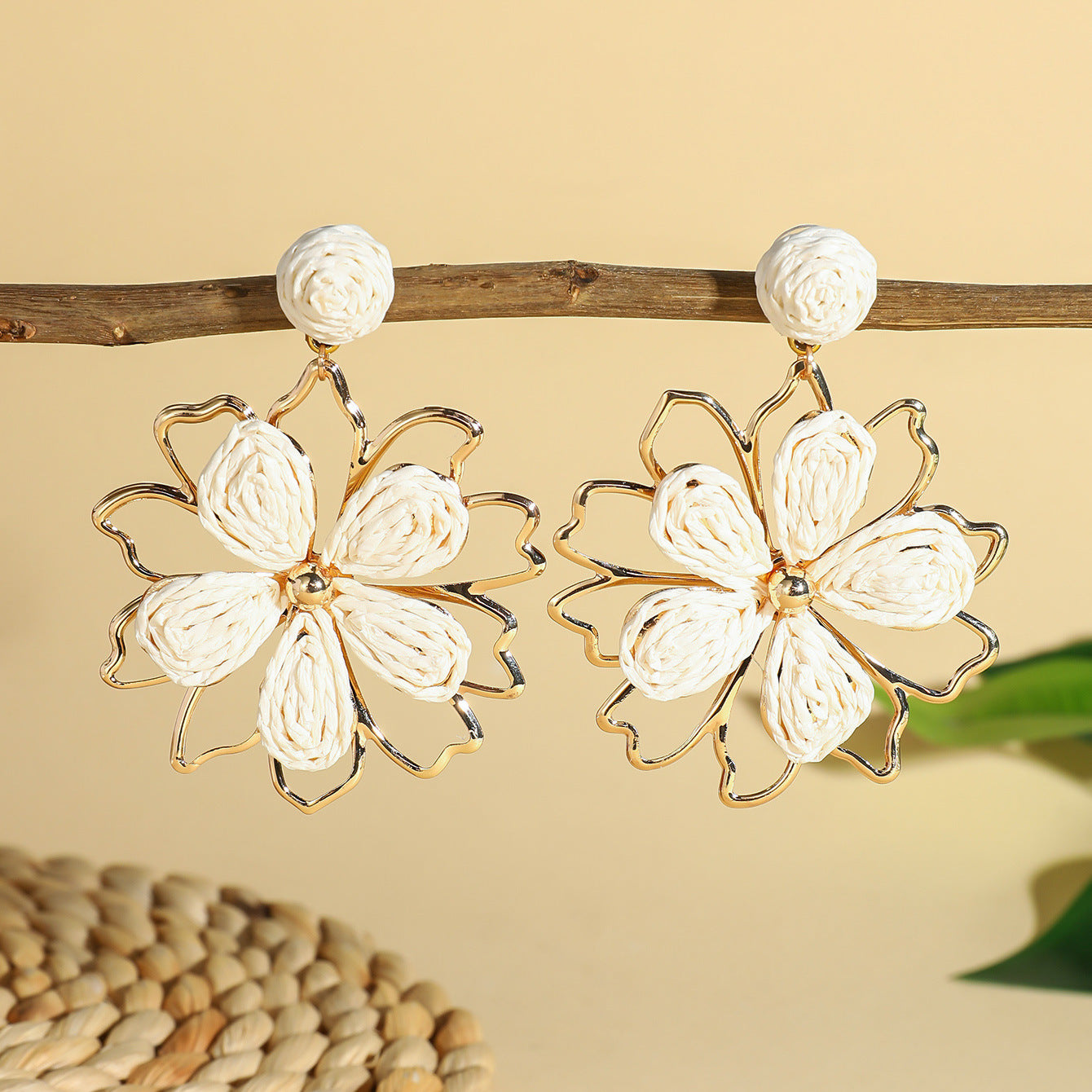 Wholesale Sunflower Handwoven Earrings