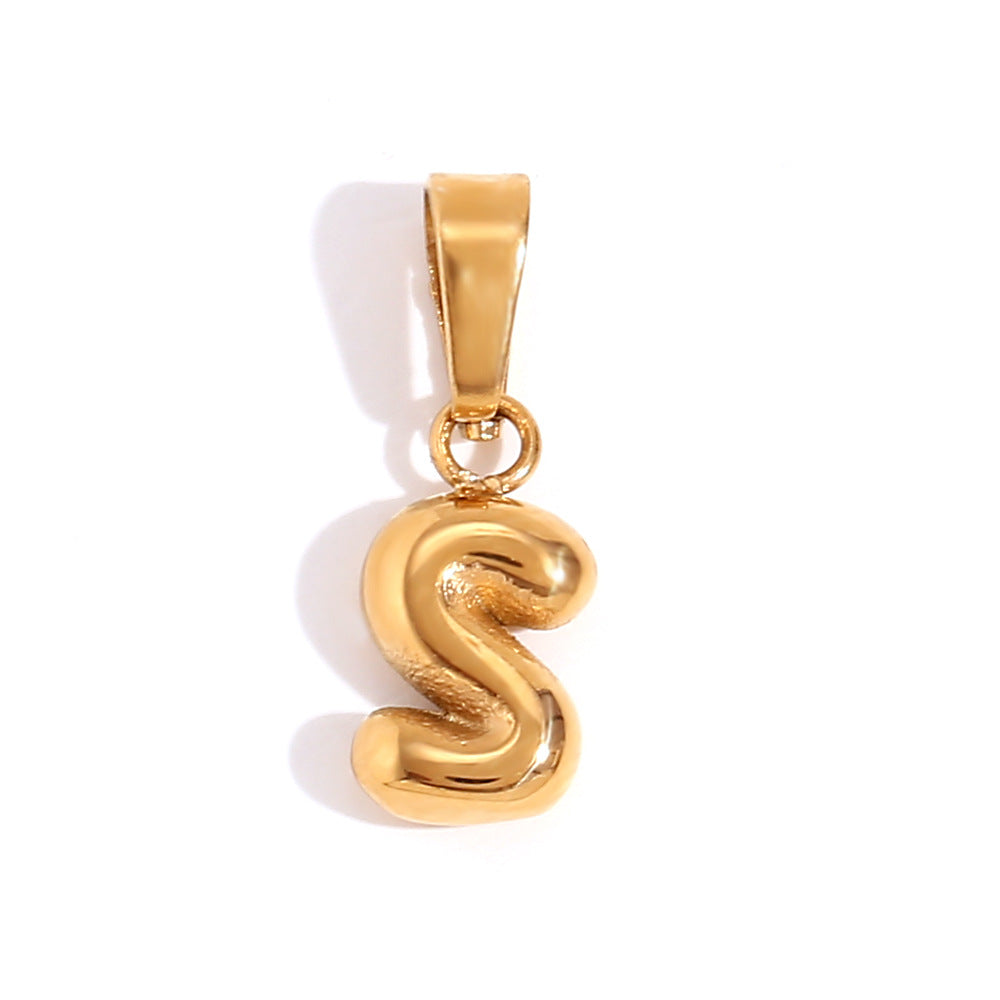 Wholesale Mini Bubble English Stainless Steel Plated 18K Gold DIY Matching Accessories Pendant