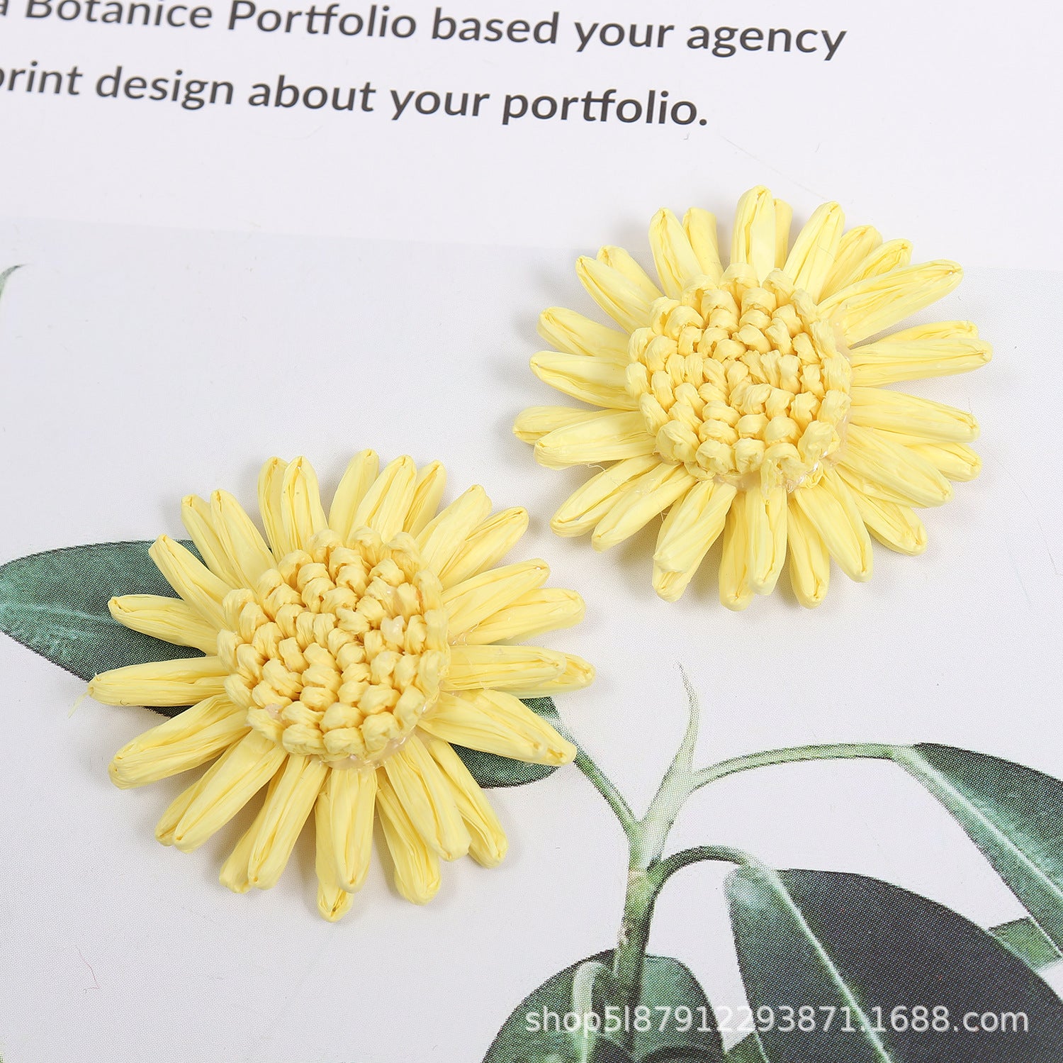 Wholesale Raffia Braided Daisy Bohemian Earrings