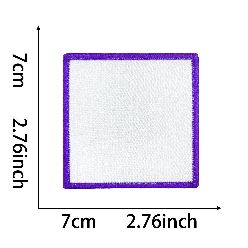 Wholesale Polyester Square Embroidered Badge Blank DIY Cloth Patch 10 Piece Hot Melt Glue For Shoes Hats Boutique Accessory