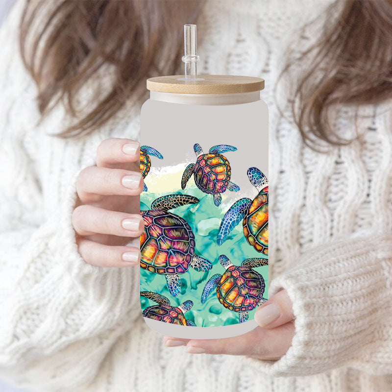 Wholesale Blue Ocean Series  16oz Cup UV DTF Wraps