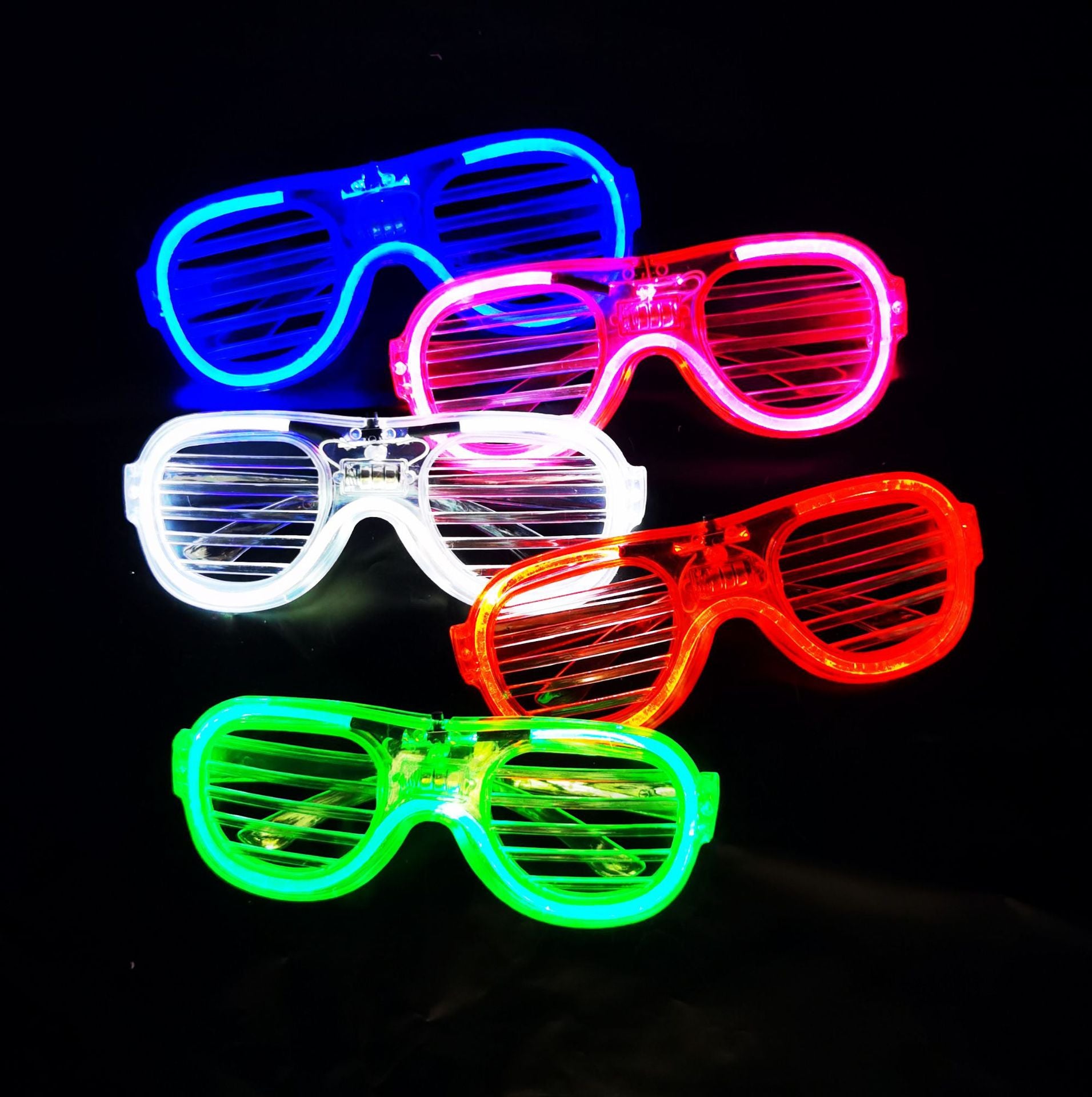 Wholesale LED Cool Light Square Louver Love Glasses