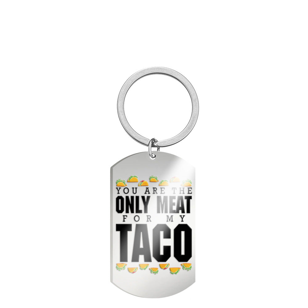 Wholesale Taco Hang Tags Stainless Steel Keychains