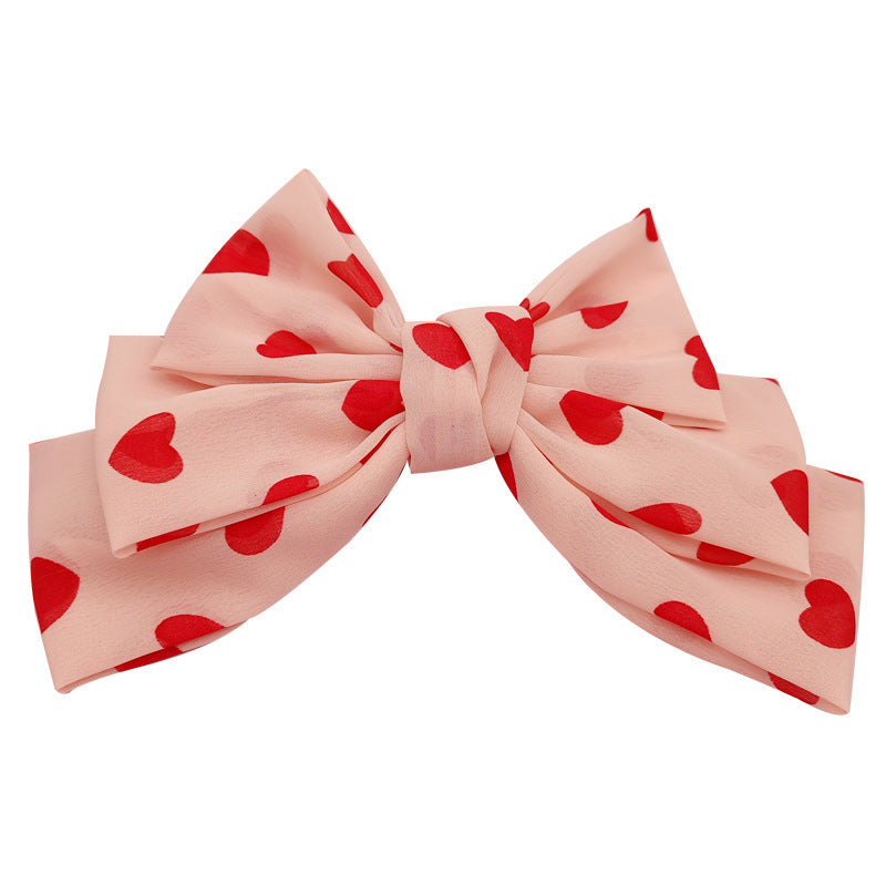 Wholesale Bow Ponytail Love Polka Dot Spring Clip