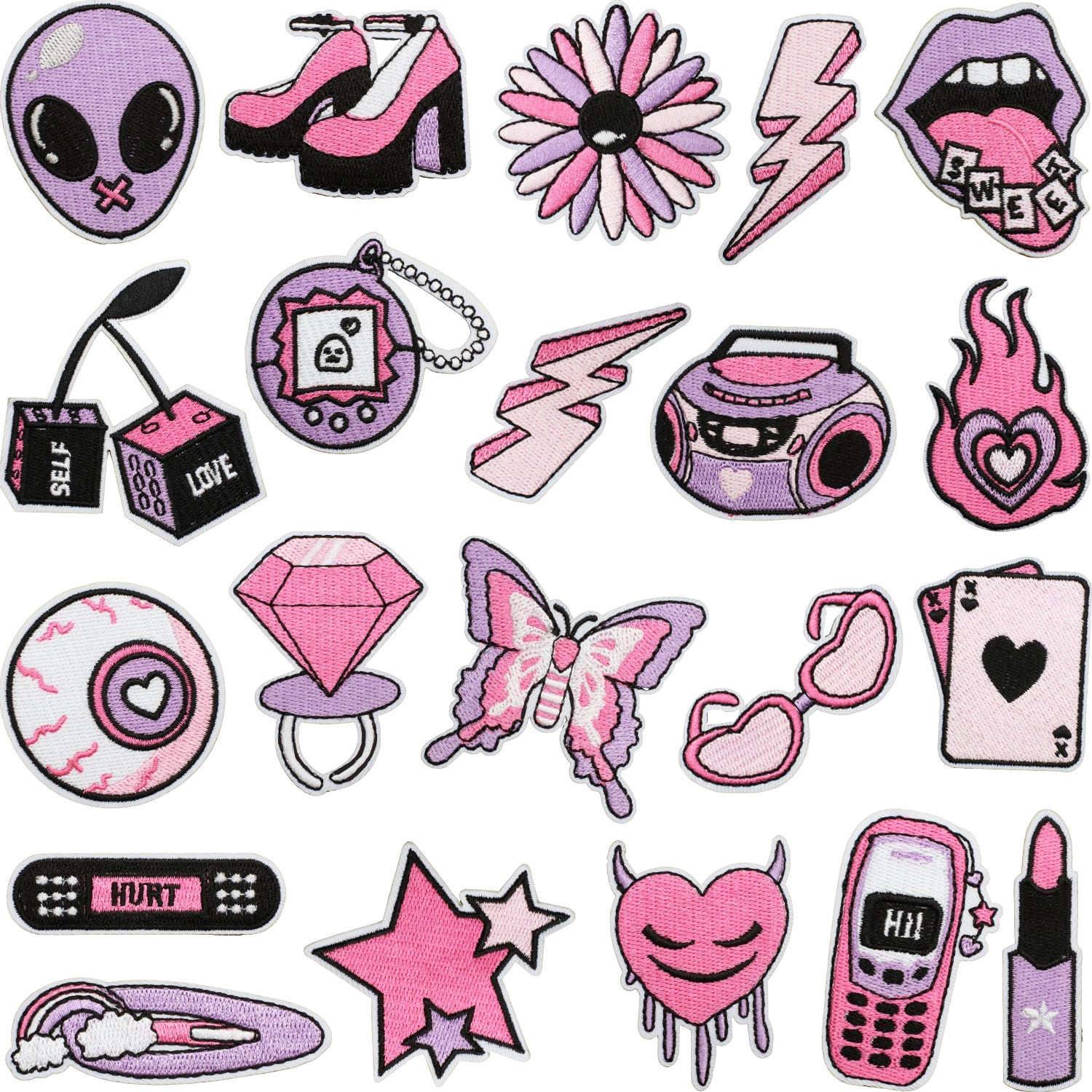 Wholesale Stylish Purple Eye Embroidery Patch Design Iron On Applique For Clothing DIY Fashion Accessory Gift