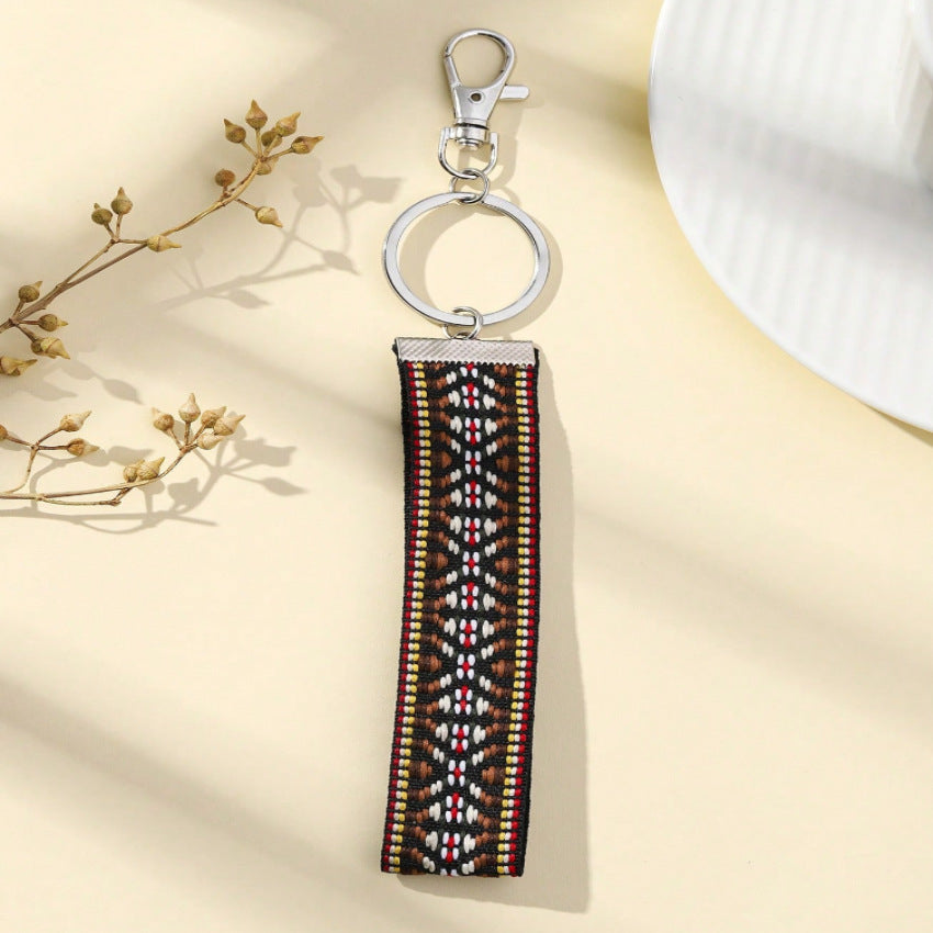Wholesale Metal Ethnic Style Embroidery Keychain
