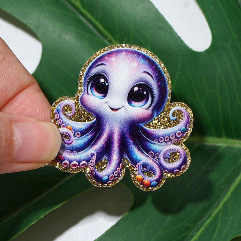 Wholesale Random 30pcs Western style leopard print letter cartoon Acrylic Flatback