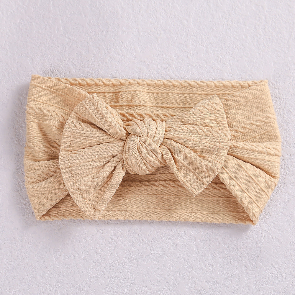 Wholesale Nylon baby elastic jacquard wide bow headband
