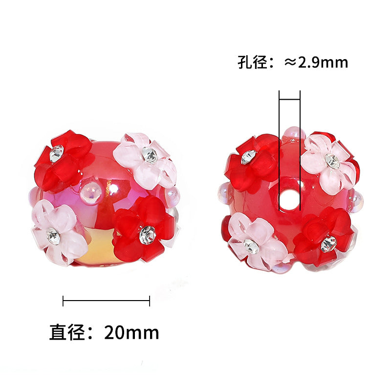 Wholesale 5pcs/pack Heavy industry DIY beaded pen accessories pearl flower acrylic beads
