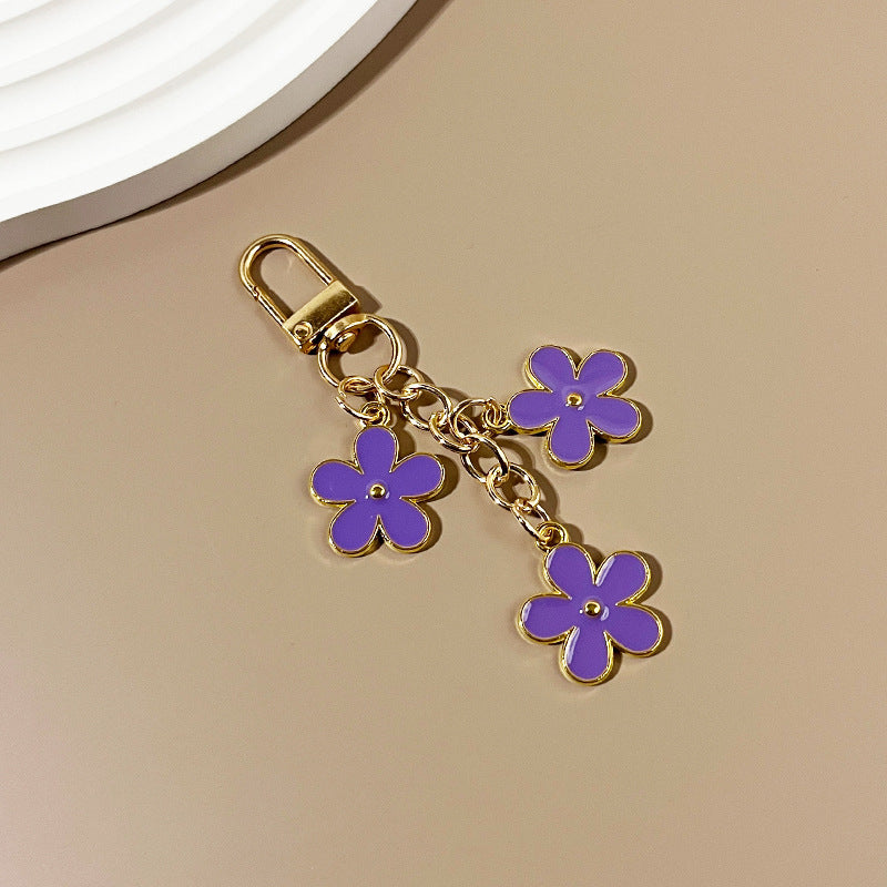 Wholesale color flower keychain creative bag pendant