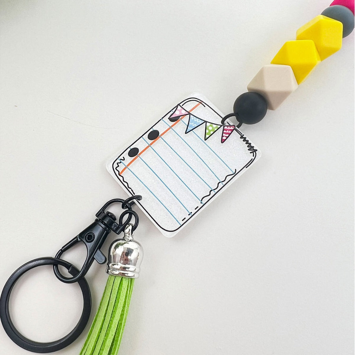 Wholesale Silicone beaded notebook lanyard keychain