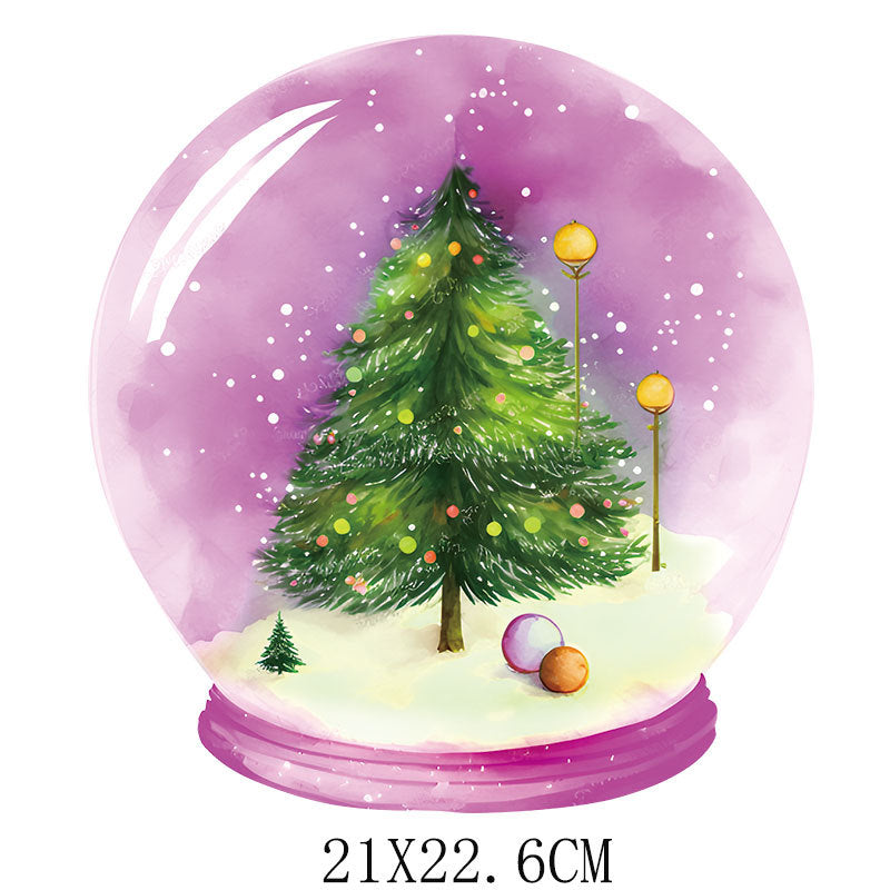 Wholesale Christmas pink heat transfer pattern  UV DTF Ready to Press Transfers Wraps