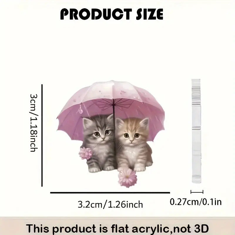 Wholesale Cute Umbrella Kitten Acrylic Earrings
