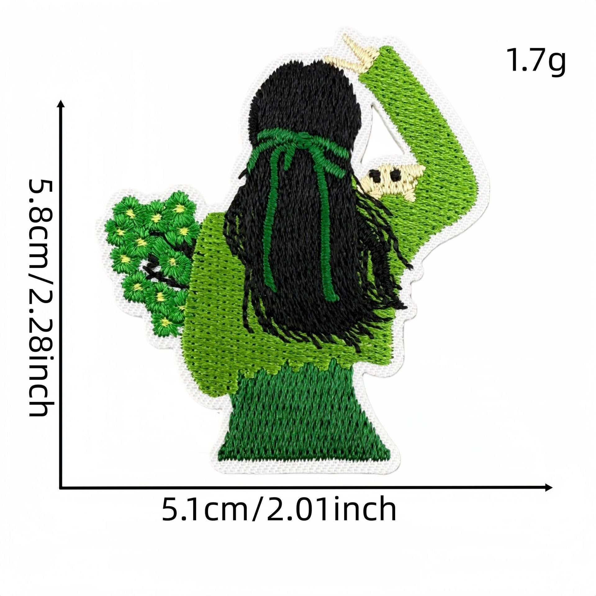 Wholesale Forest Fairy Embroidered Patches Green Macaron Design Iron On Applique Fashion Decorative Gift