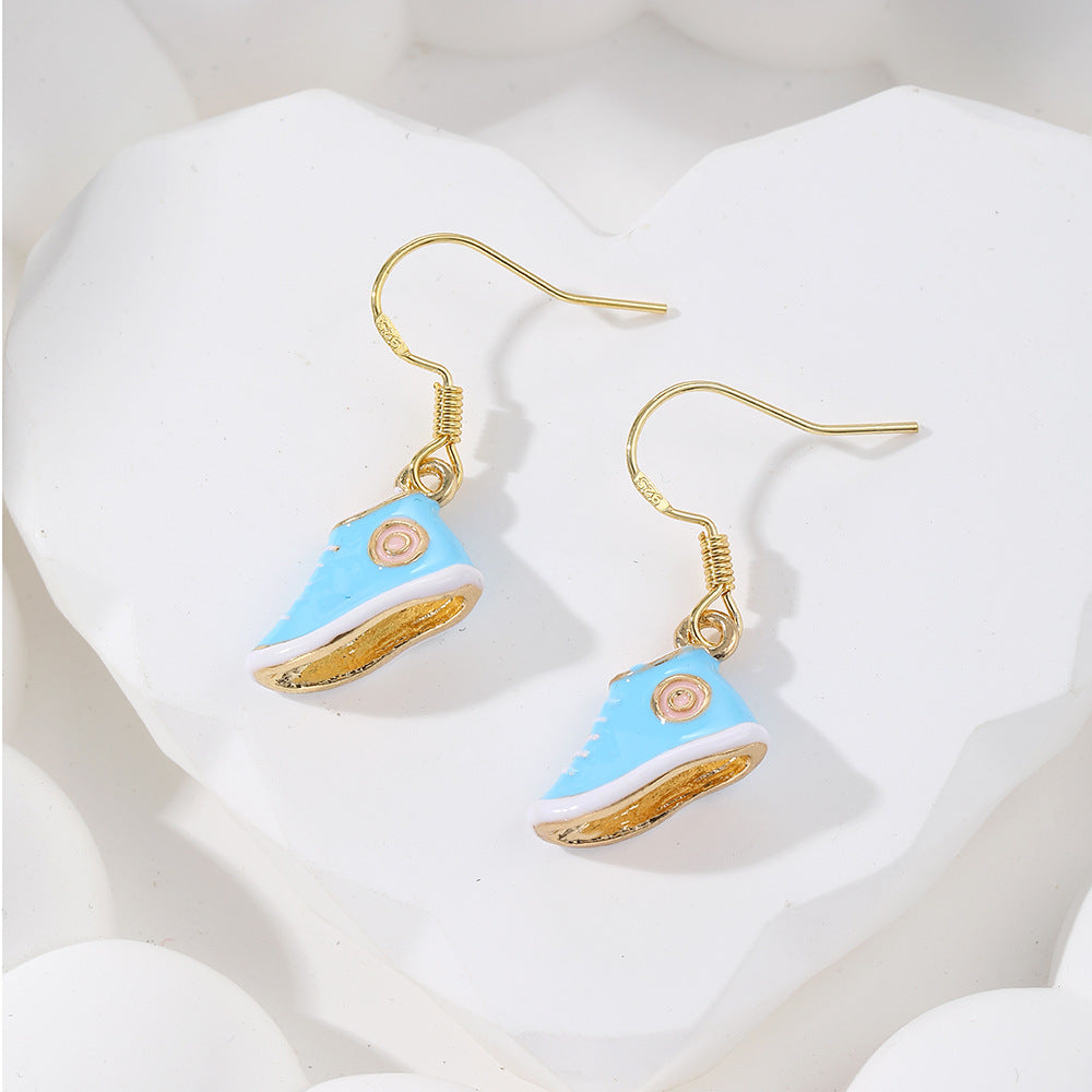 Wholesale 3D Cartoon Guard Boots Alloy Oil Drop Earrings