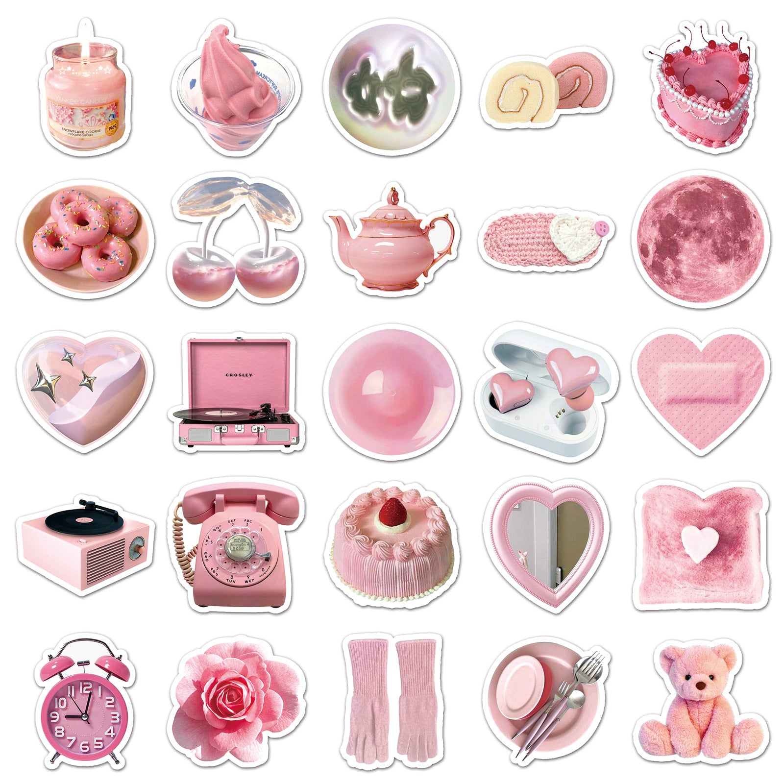 Wholesale 100 cute soft pink butterfly doodle stickers