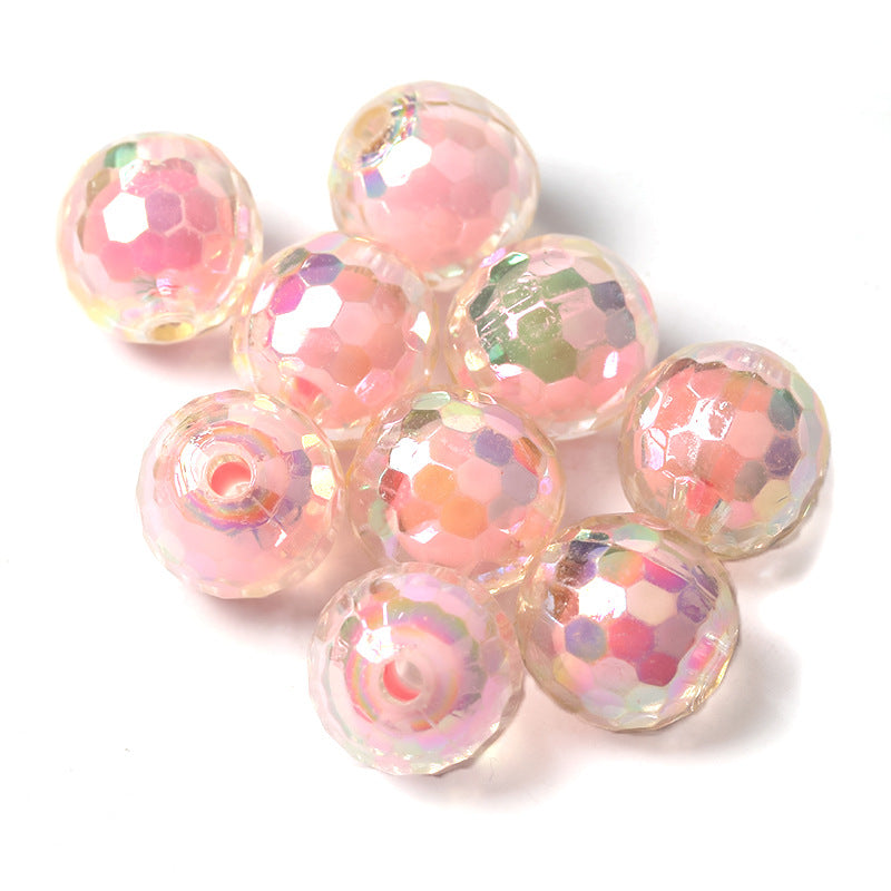 Wholesale Multi Faceted Acrylic Beads Electroplating Illusion Beads DIY Bead Accessories