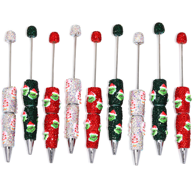 Wholesale 5ps High-value rhinestone ballpoint pen  clay ballpoint pen Beadable Pen