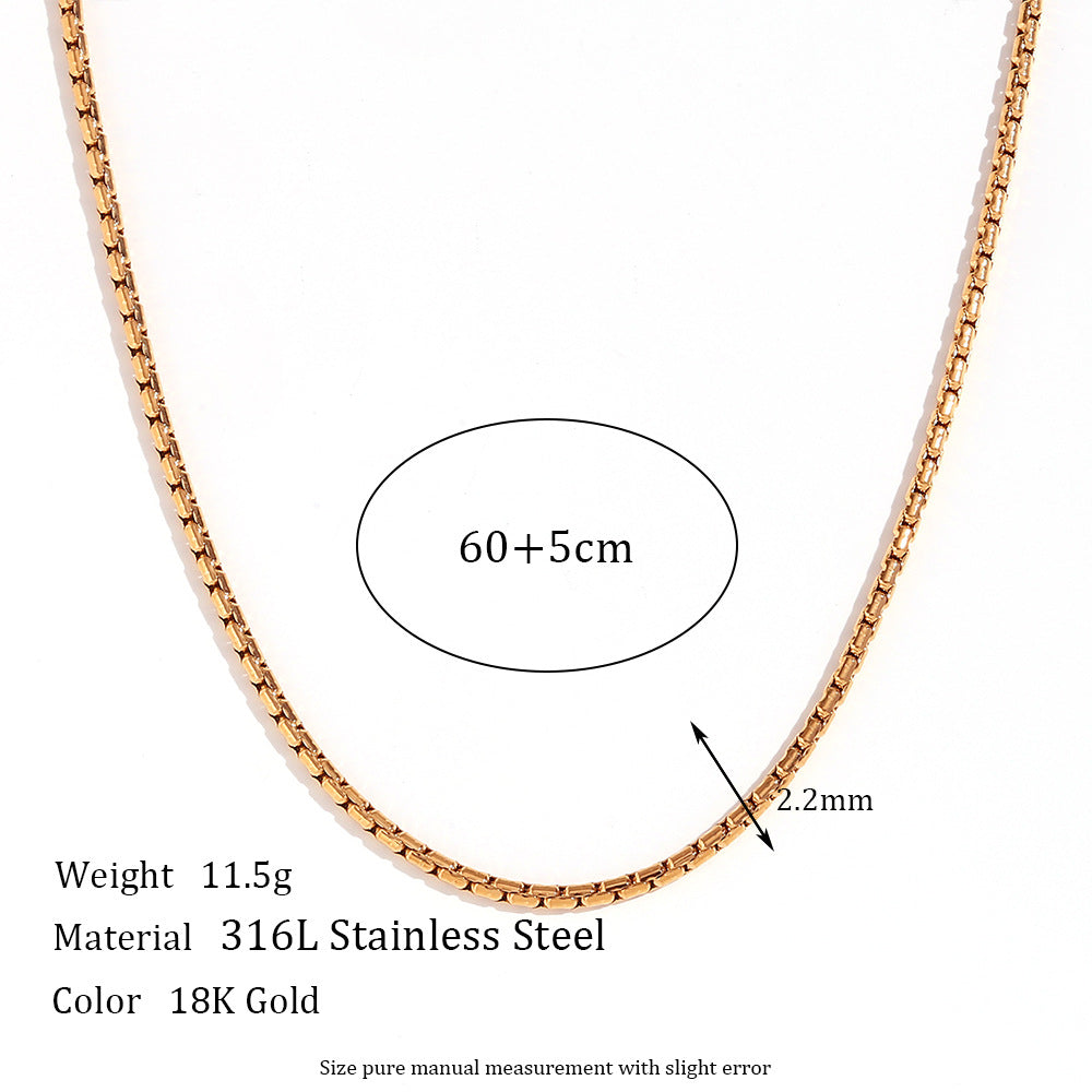 Wholesale blade chain box Stainless Steel Necklace