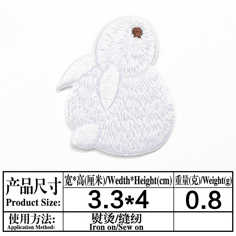 Wholesale Twill Embroidered Patches Rabbit Flower Moon Design DIY Craft Supply For Clothing Bags Towel Decoration