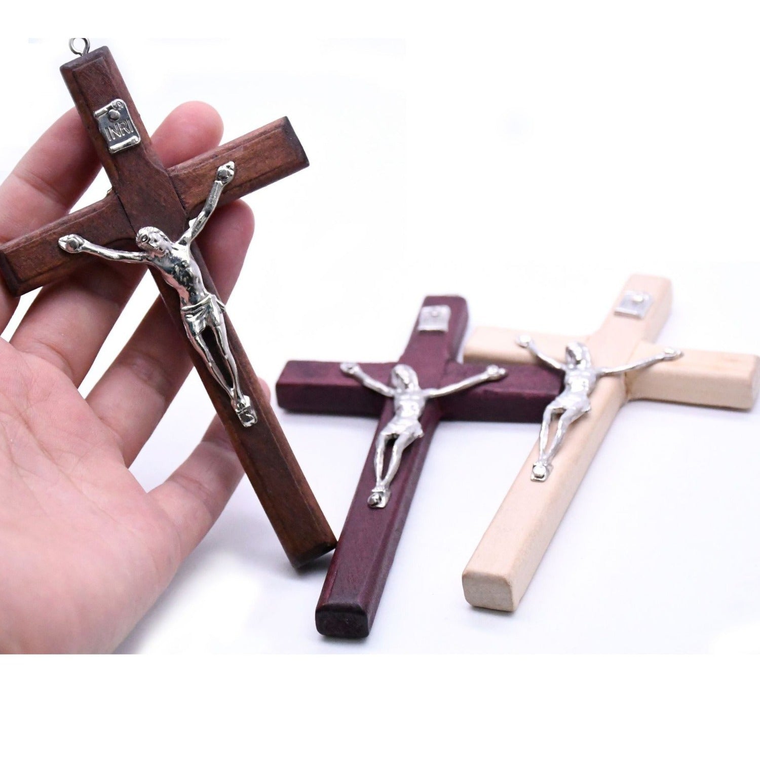 Wholesale 12*7cm Pure Handmade Wooden Cross Pendant Ornaments
