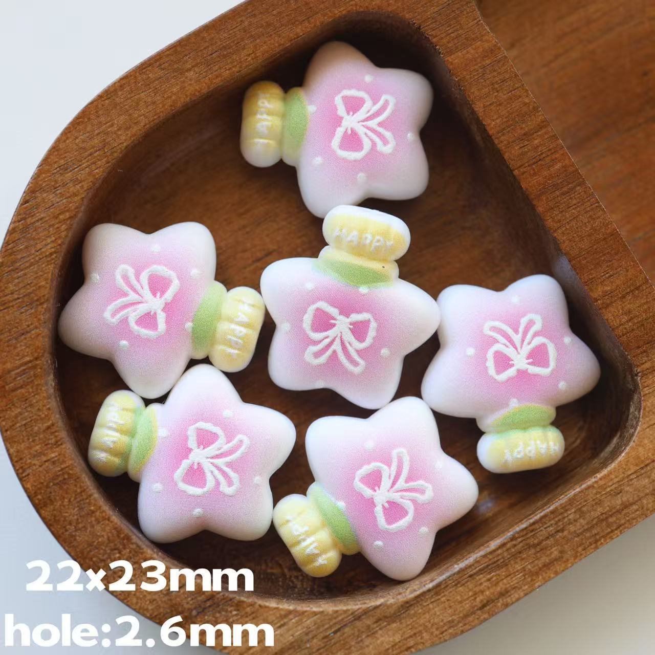 Wholesale 10pcs Wishing bottle embossed printed frosted star bottle DIY beads