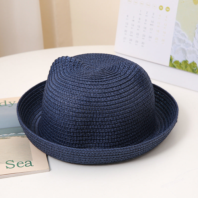 Wholesale Cute Cartoon Children's Hats Colored Hats Cat Ears Straw Hats