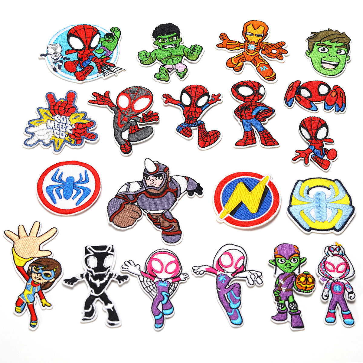 Wholesale Cartoon Embroidered Patches Set 20 Styles Twill Applique For Clothing Coat Bag Decor Boutique Resale Accessory OLY Exclusive