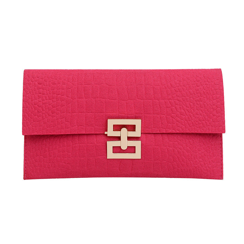 Wholesale Pink Clutch Bag Simple Large Capacity PU Small Square Bag