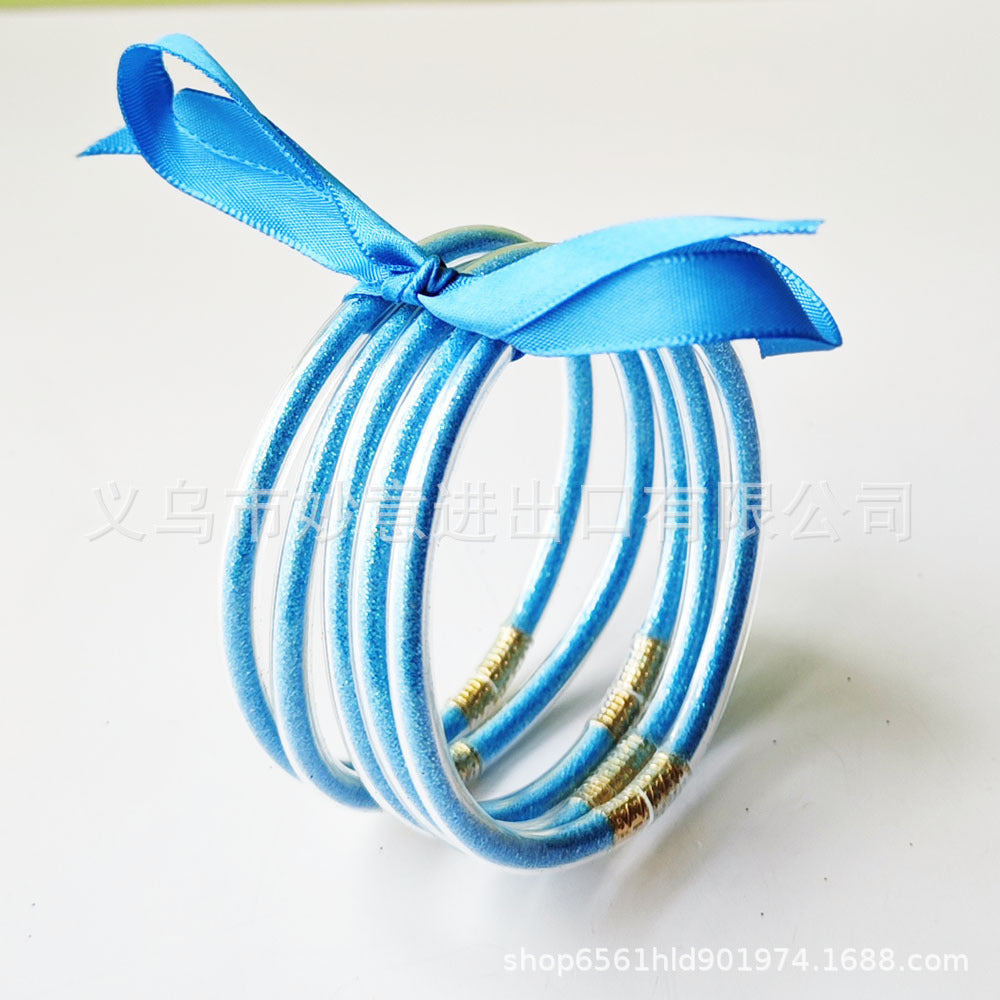 Wholesale Silicone Women's Bow Gold Powder Bracelet