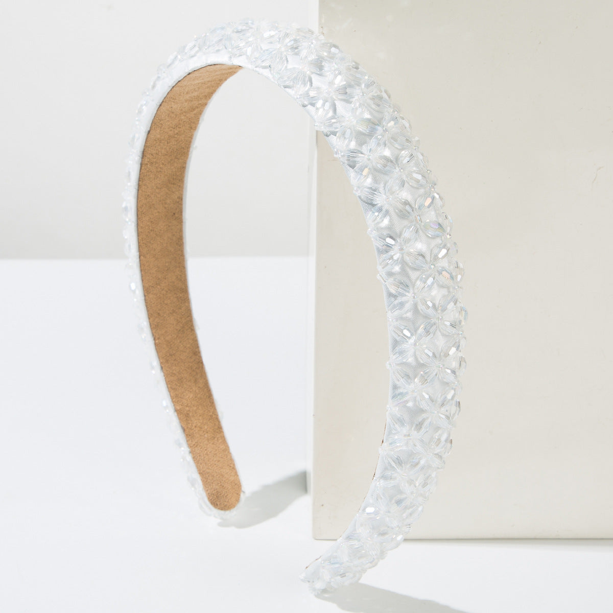 Wholesale Braided crystal beaded headband with thin edges