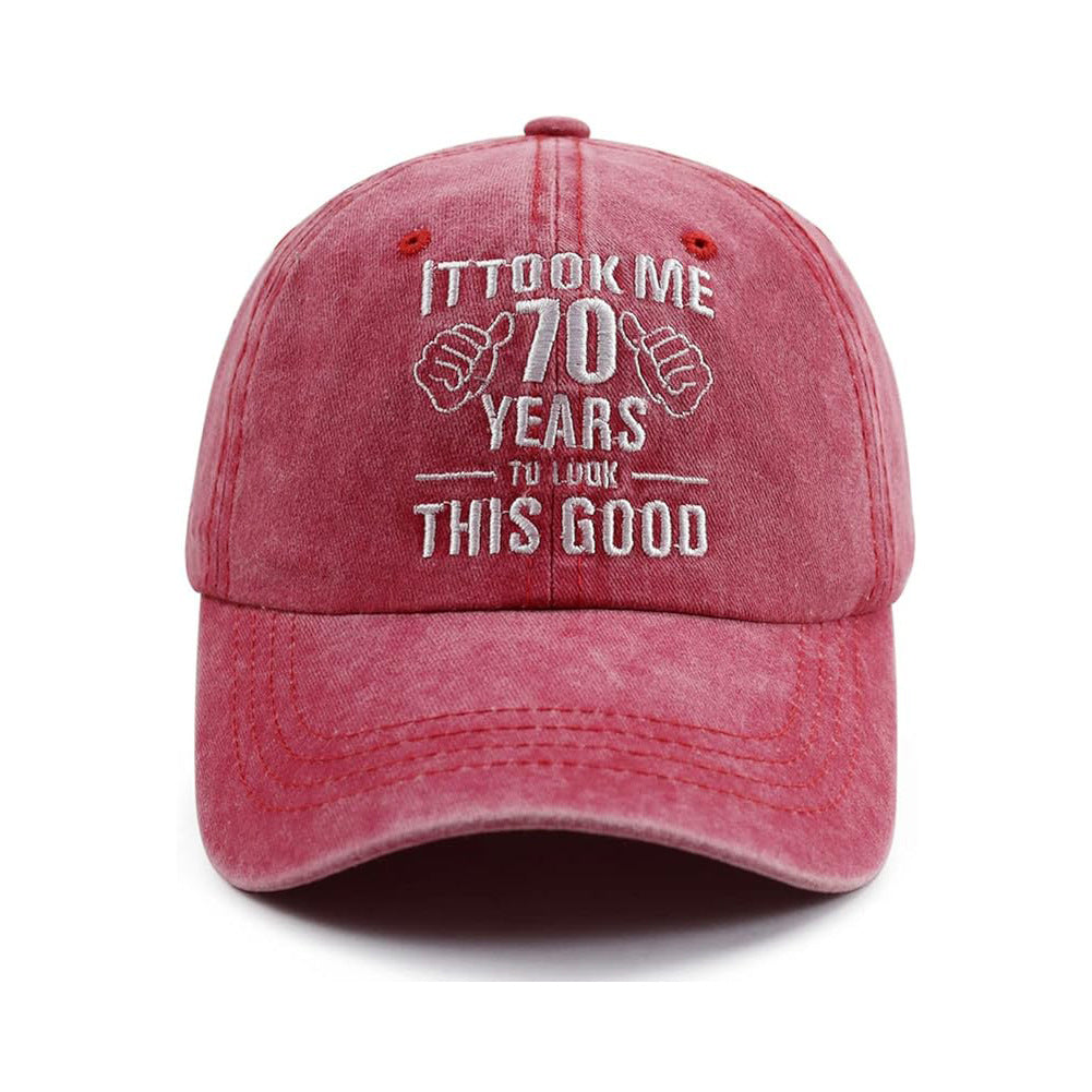 Wholesale Embroidered Washed Cotton 80th Vintage Baseball Cap