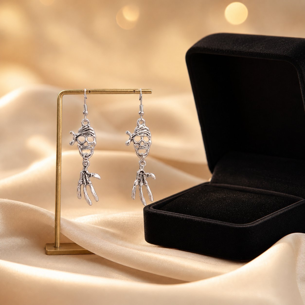 Wholesale  Skeleton Hand Skull Hollow Earrings Trendy Jewelry Accessory For Party Gift Boutique Resale
