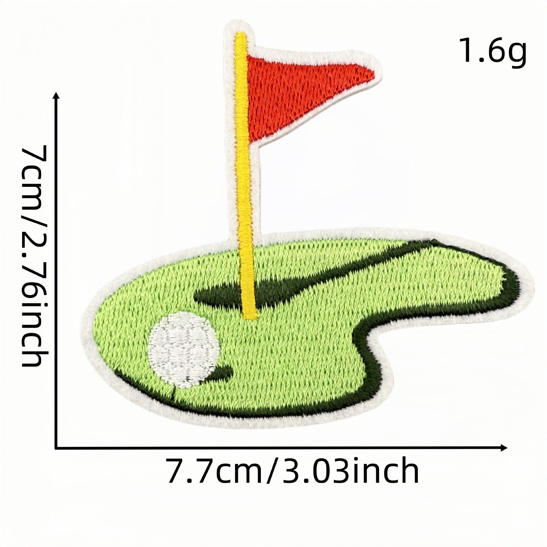 Wholesale Cartoon Golf Embroidered Iron On Patch Green Decorative Cloth Patch For Clothing Bags And DIY Crafts