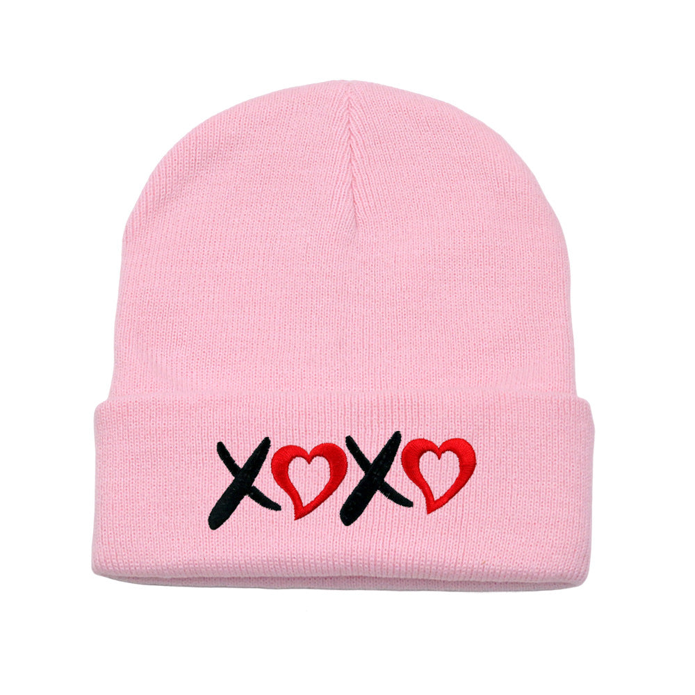 Wholesale Valentine's Day XOXO Acrylic Knitted Woolen Hats
