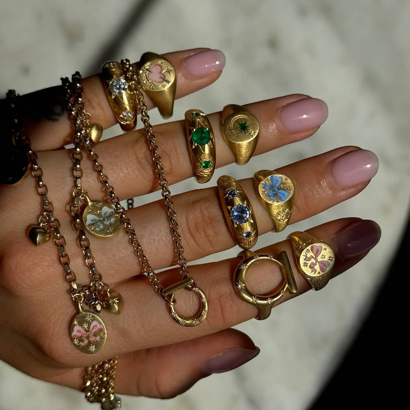 Wholesale Valentine' s Day Lion Cartoon Love Painted Stainless Steel Ring