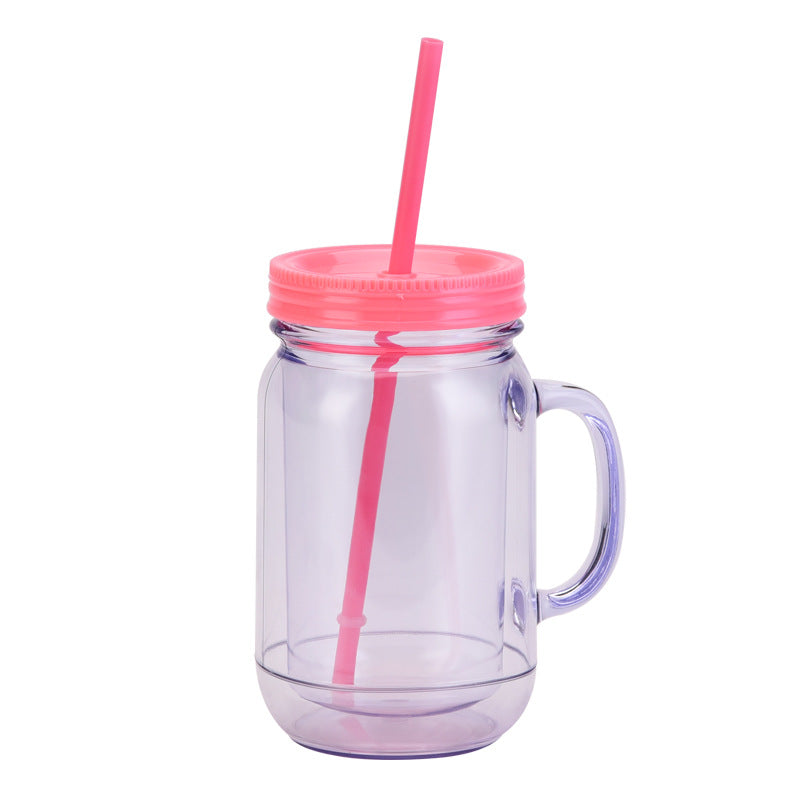 Wholesale solid color plastic cock cup with handle