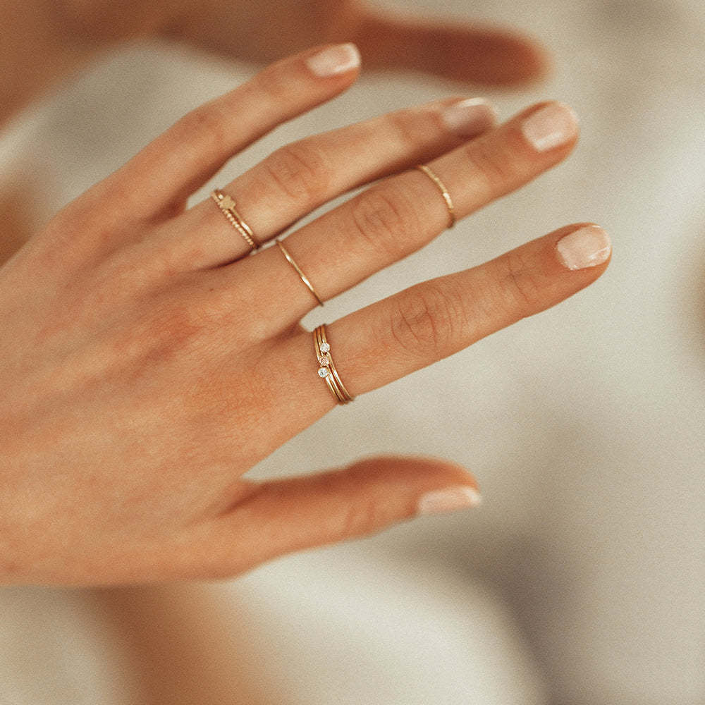 Wholesale Chic Birthstone Ring For Women Stainless Steel Electroplated Plain Band Fashion Jewelry Accessory