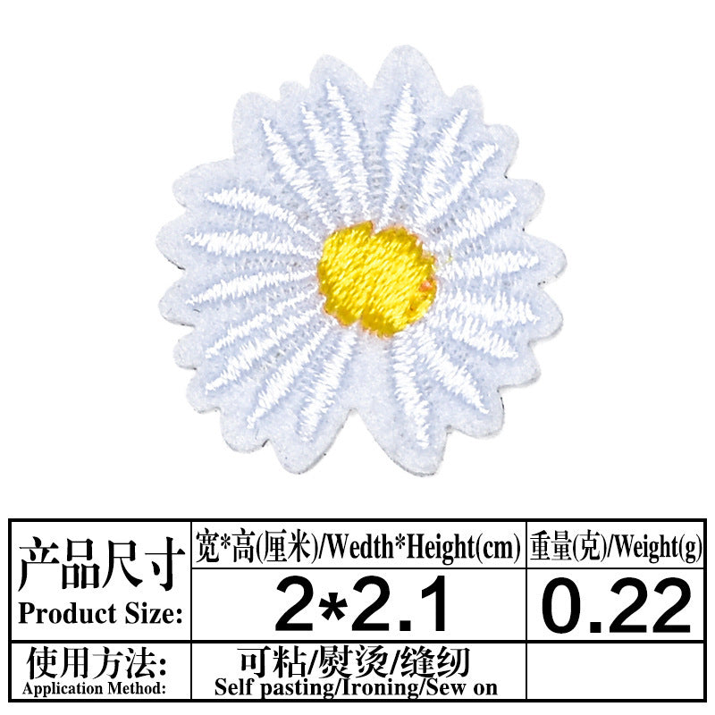 Wholesale 18Pcs Cloth Embroidered Patches Pink Flower Sew On Stickers For Clothing Fashion Accessory