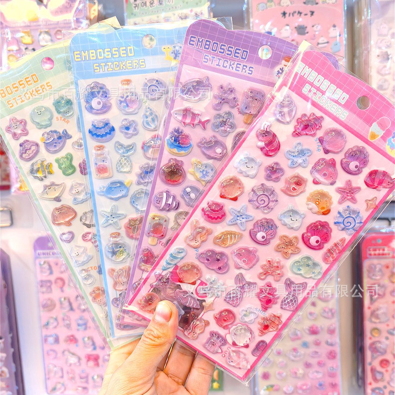 Wholesale Embossed Strawberry Ocean Unicorn Cartoon 3D Stickers  OLY Exclusive