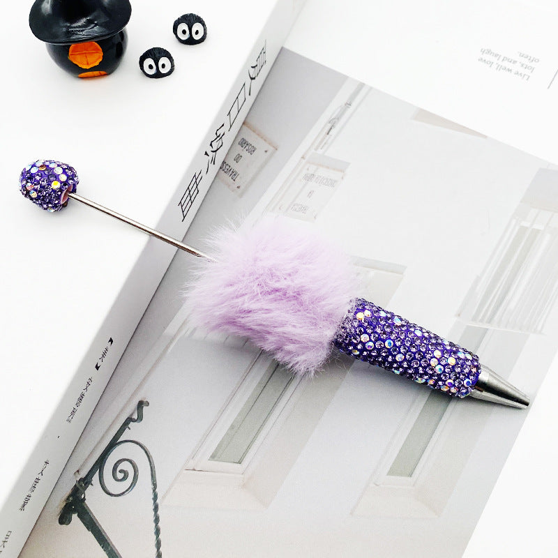 Wholesale wholesale beadable pens Creative plush full of diamond beads