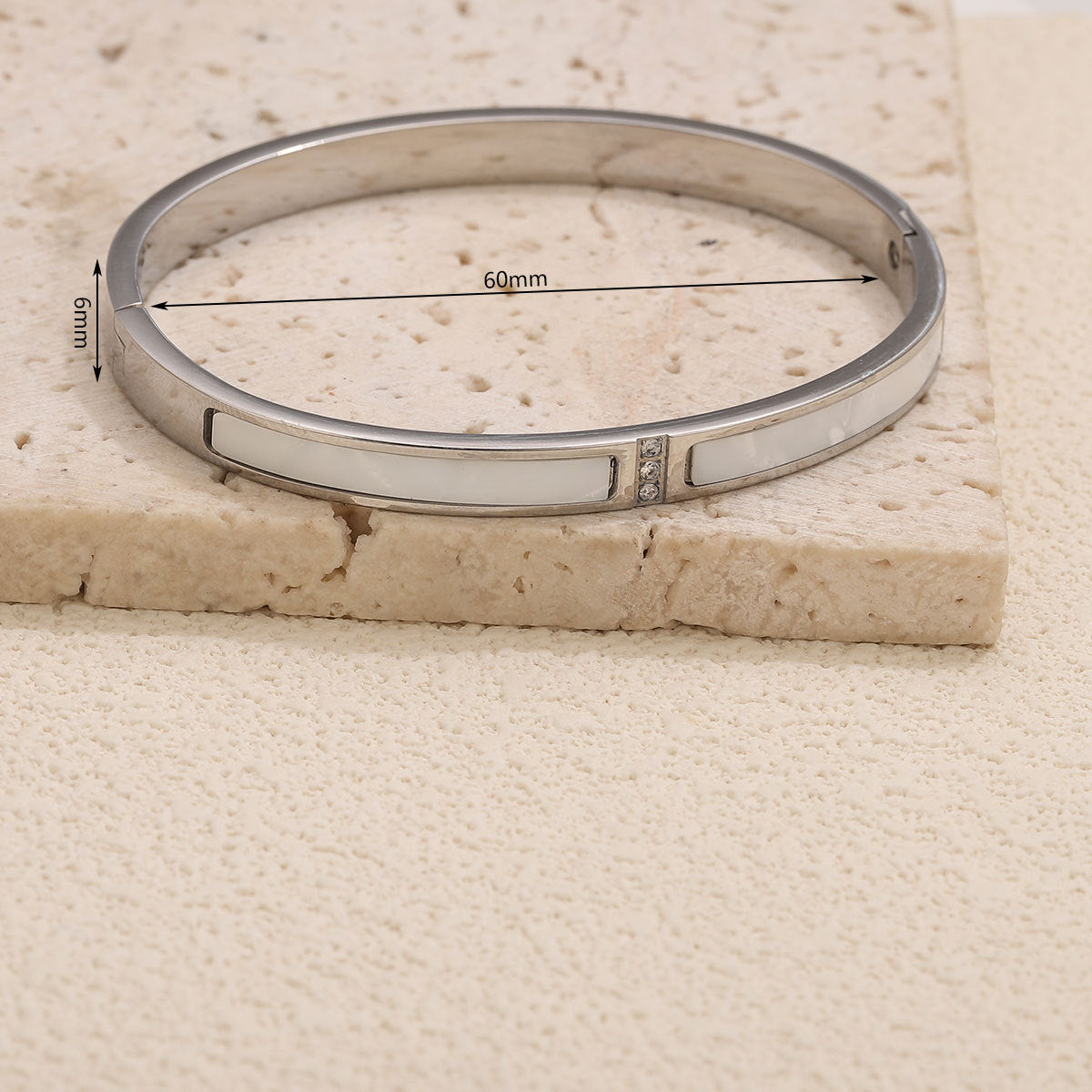Wholesale Stainless Steel Slim Waist Bracelet with Diamond Inlay