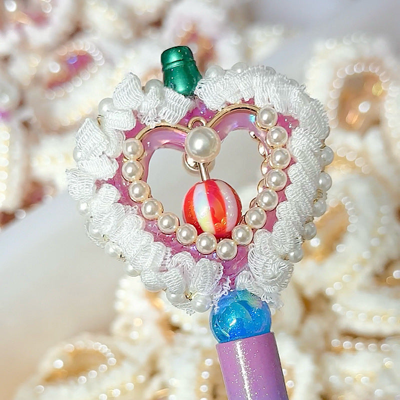 Wholesale 5PCS 50mm DIY Lace Love Beads Vertical Hole Hollow Beads