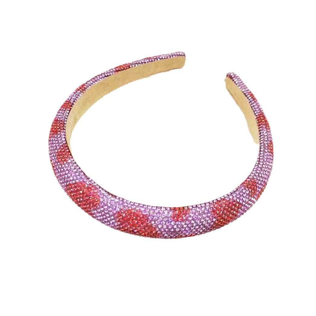 Wholesale Diamond Love Valentine's Day Sponge Head Hoops