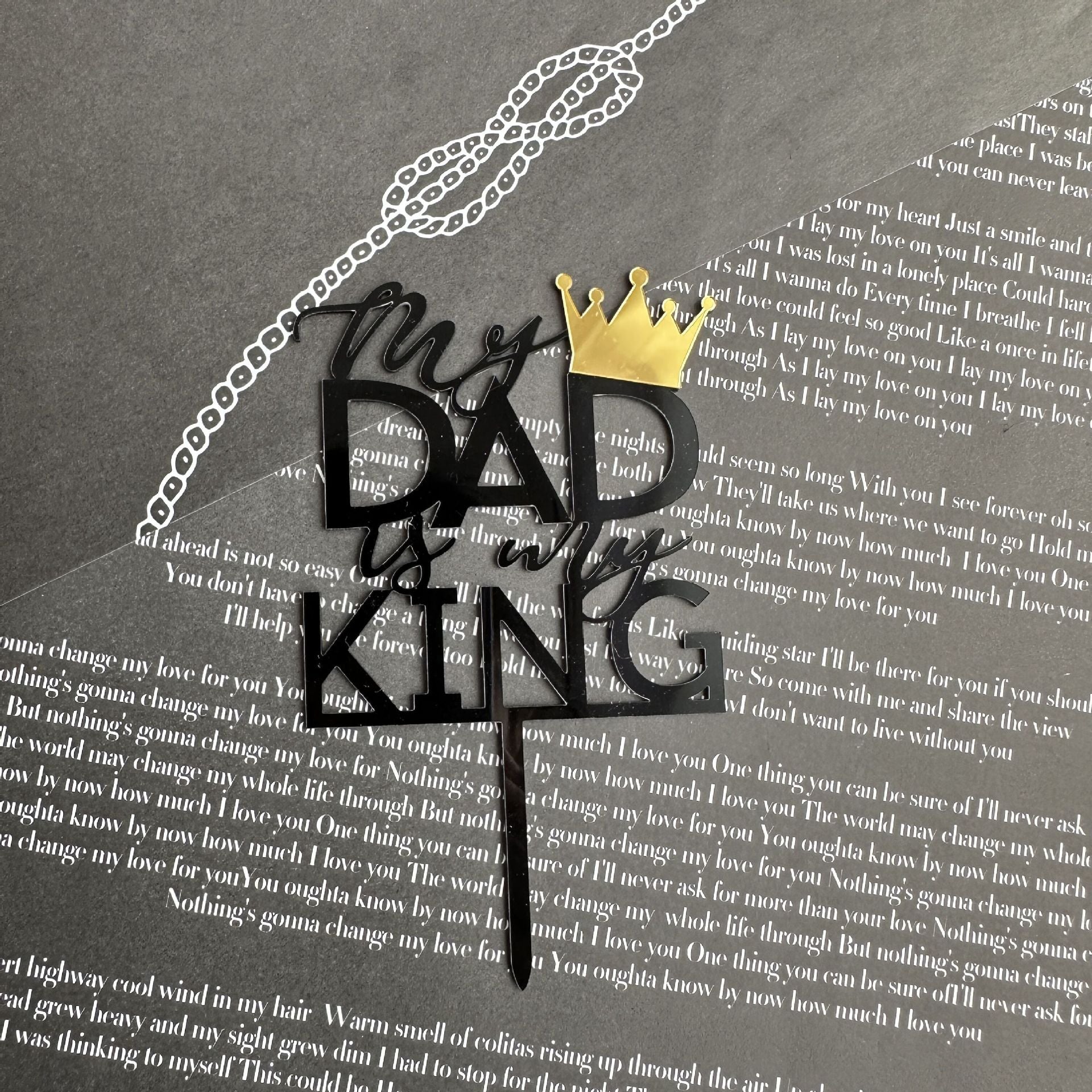 Wholesale 10PCS/PACK Father's Day Superman Dad Acrylic Cake Insert Decoration