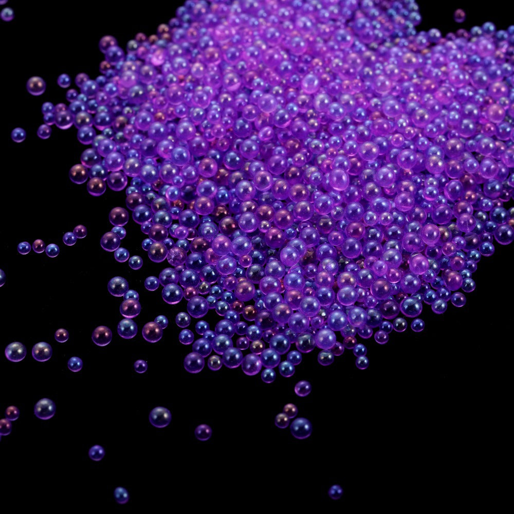 Wholesale 20g Non Porous Transparent Iridescent Glass Bubble DIY Beads