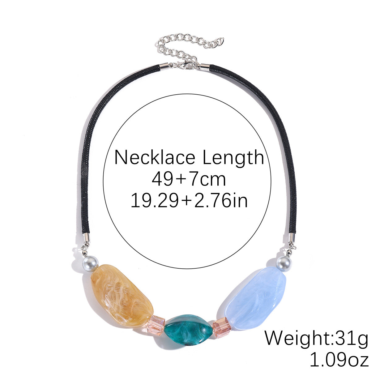 Wholesale Geometric acrylic beaded necklace