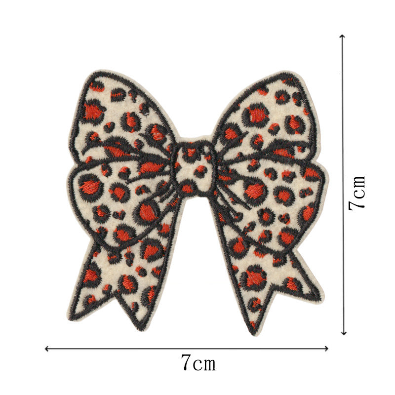 Wholesale 9Pc Cartoon Rugby Iron On Patches Leopard Bow Decor For et DIY Craft Supply