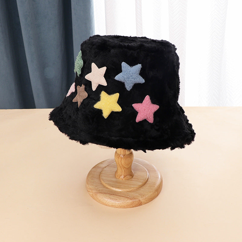 Wholesale Plush Warm Star Bucket Hat