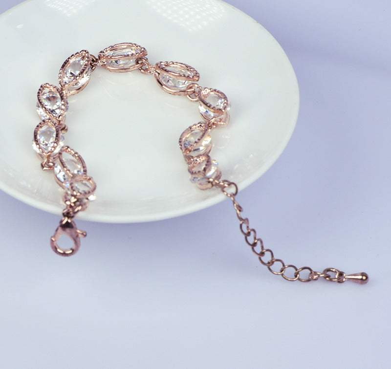 Wholesale Rose Crystal Alloy Bracelet
